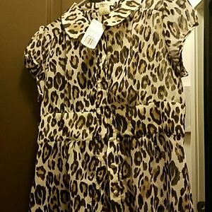 Leopard print button down shirt